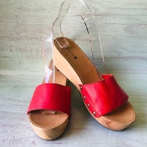 Urban Outfitters Cooperative Red Wedge Sz 8